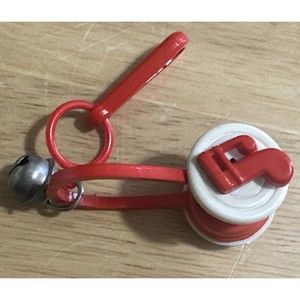 RETRO 1980's Plastic HEADPHONES Bell Clip On 80's Necklace Vintage Charm Red